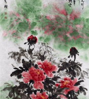十月底北京保利拍賣公司，拍賣標的「意態天生」（捲軸）。 137x74cm 彩墨 2016（起標價10萬人民幣）